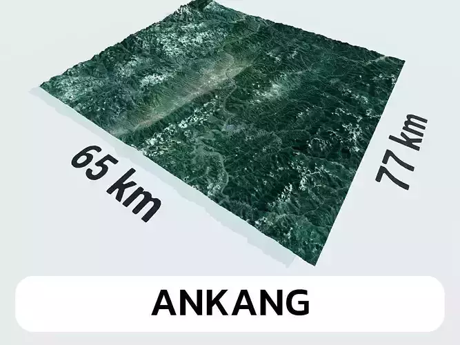 Ankang China City Landscape 3D Model