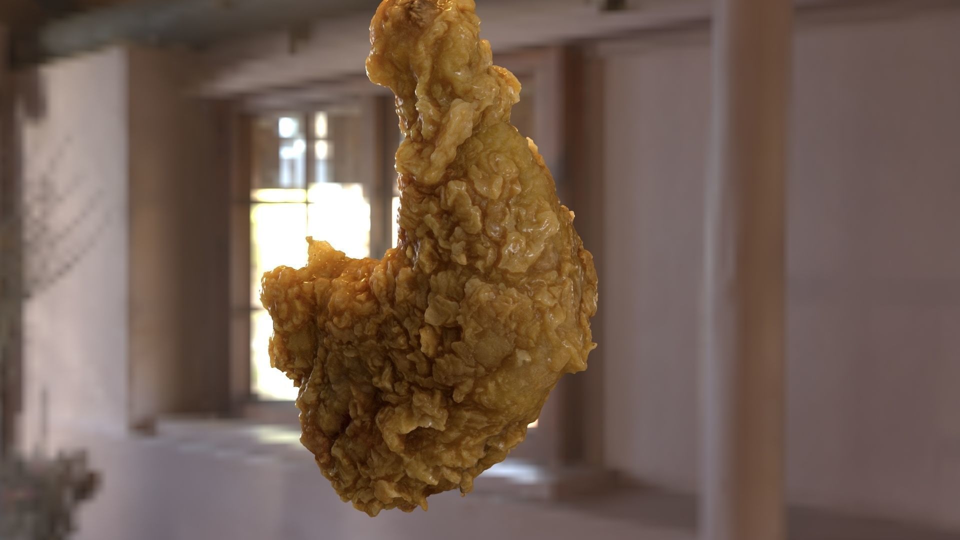 drumsticks fried chicken hanging from ceiling of restaurant 3D model_5