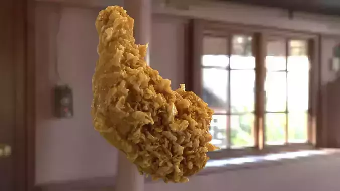 drumsticks fried chicken hanging from ceiling of restaurant 3D model