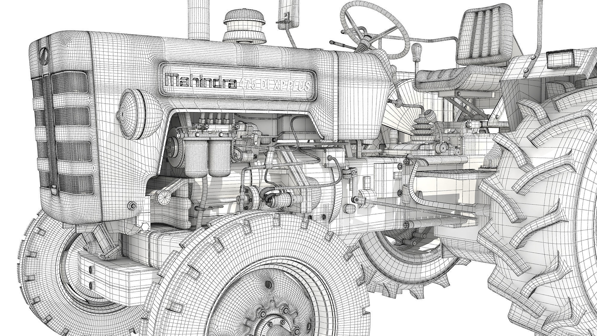Mahindra Farm Tractor 3D model_20