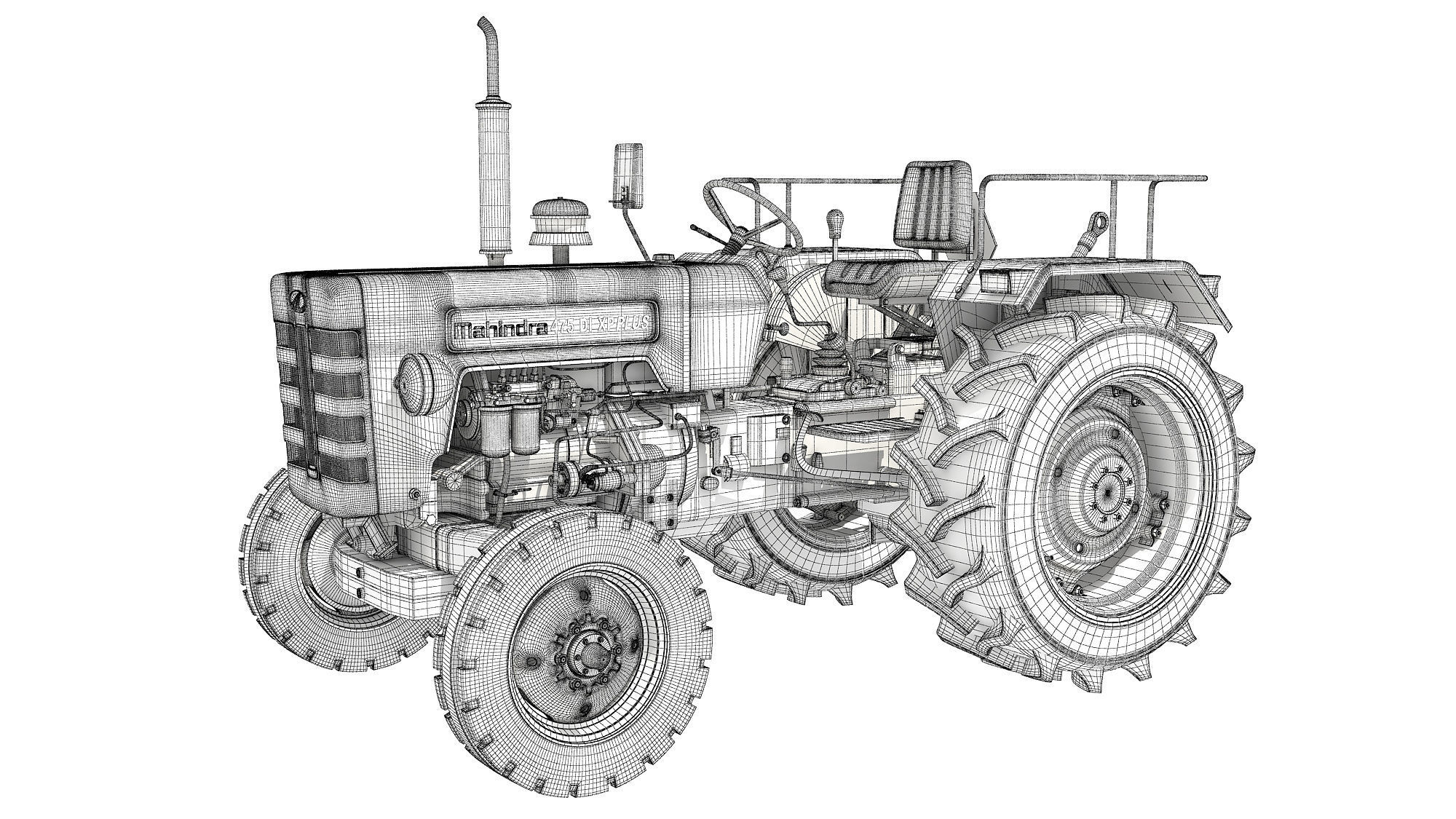 Mahindra Farm Tractor 3D model_16