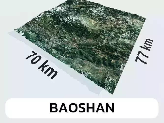 Baoshan China City Landscape 3D Model