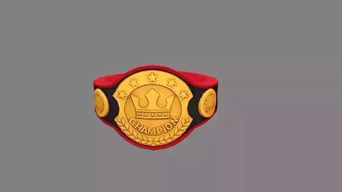Cartoon champion belt - Boxing match gold medalist