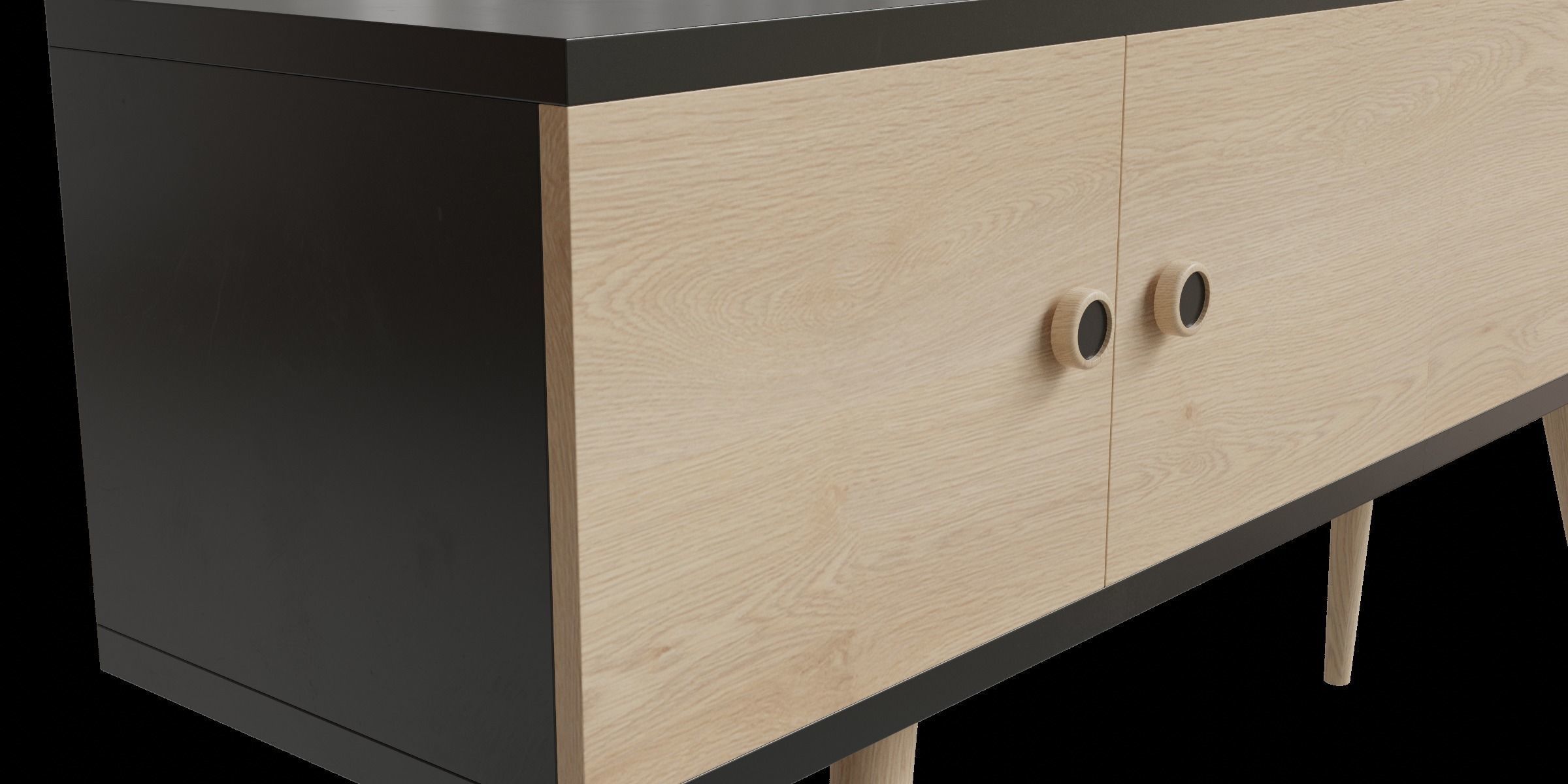 Mid Century Modern 2 Shelf Sideboard 3D model_7