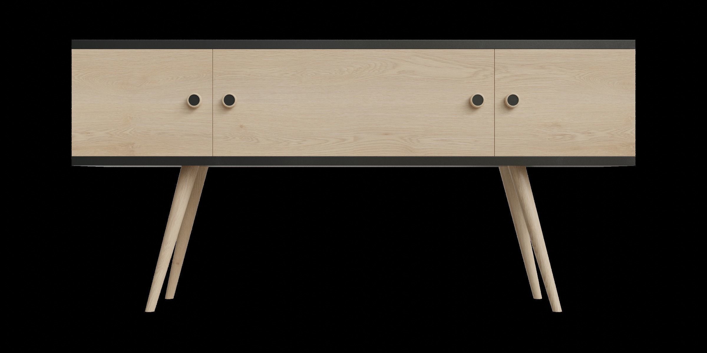 Mid Century Modern 2 Shelf Sideboard 3D model_3