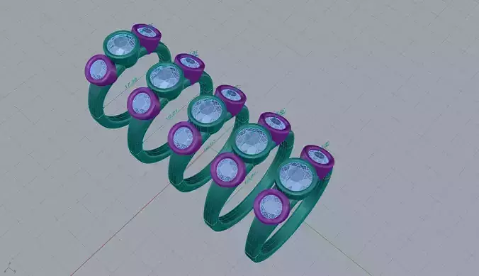 Ring Dorado 3 stones 3D print model