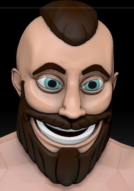 King Harald - Viking Chieftan Mobile Game Ready Model Free low-poly 3D model_9