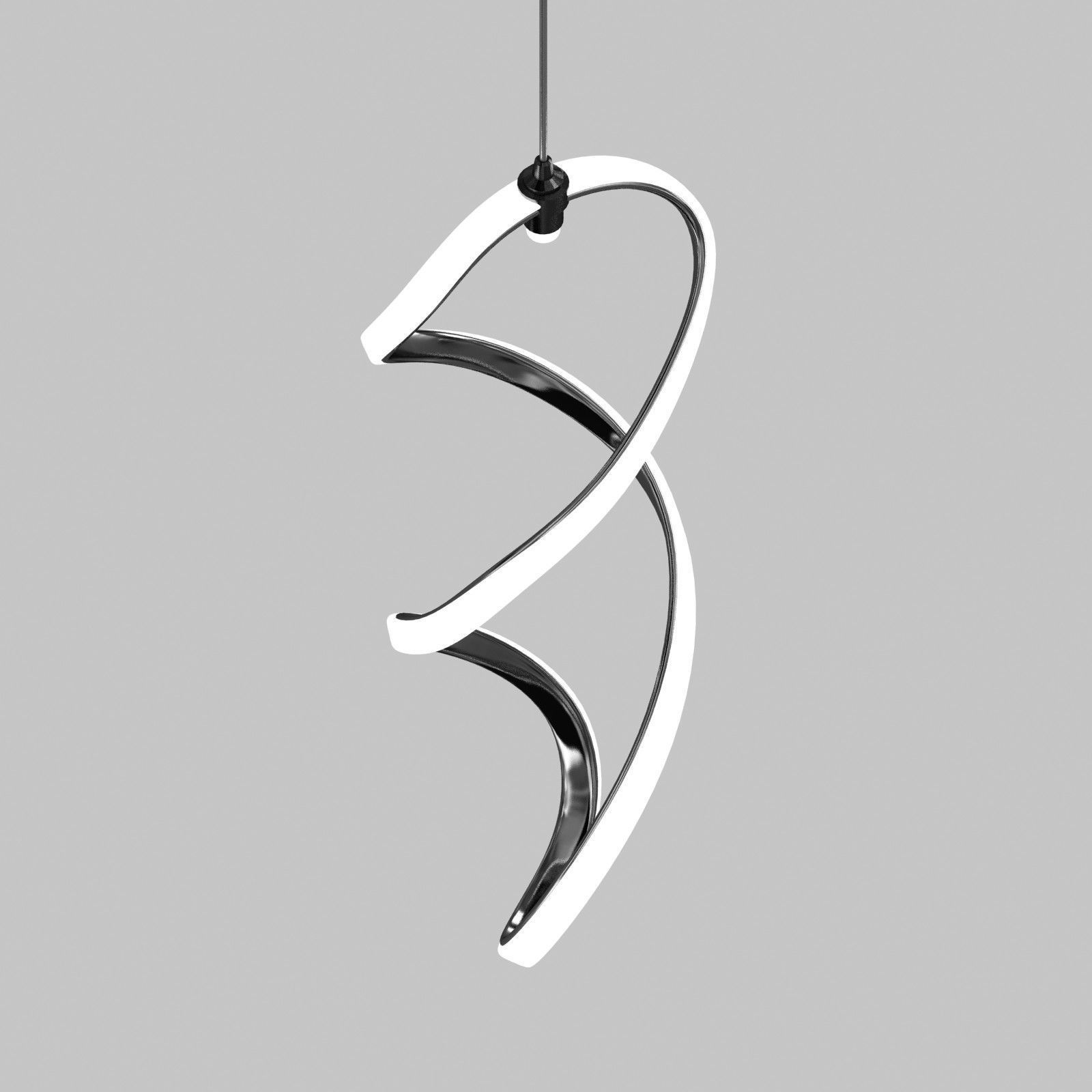Custom made pendant led twisted lamp 3D model_3