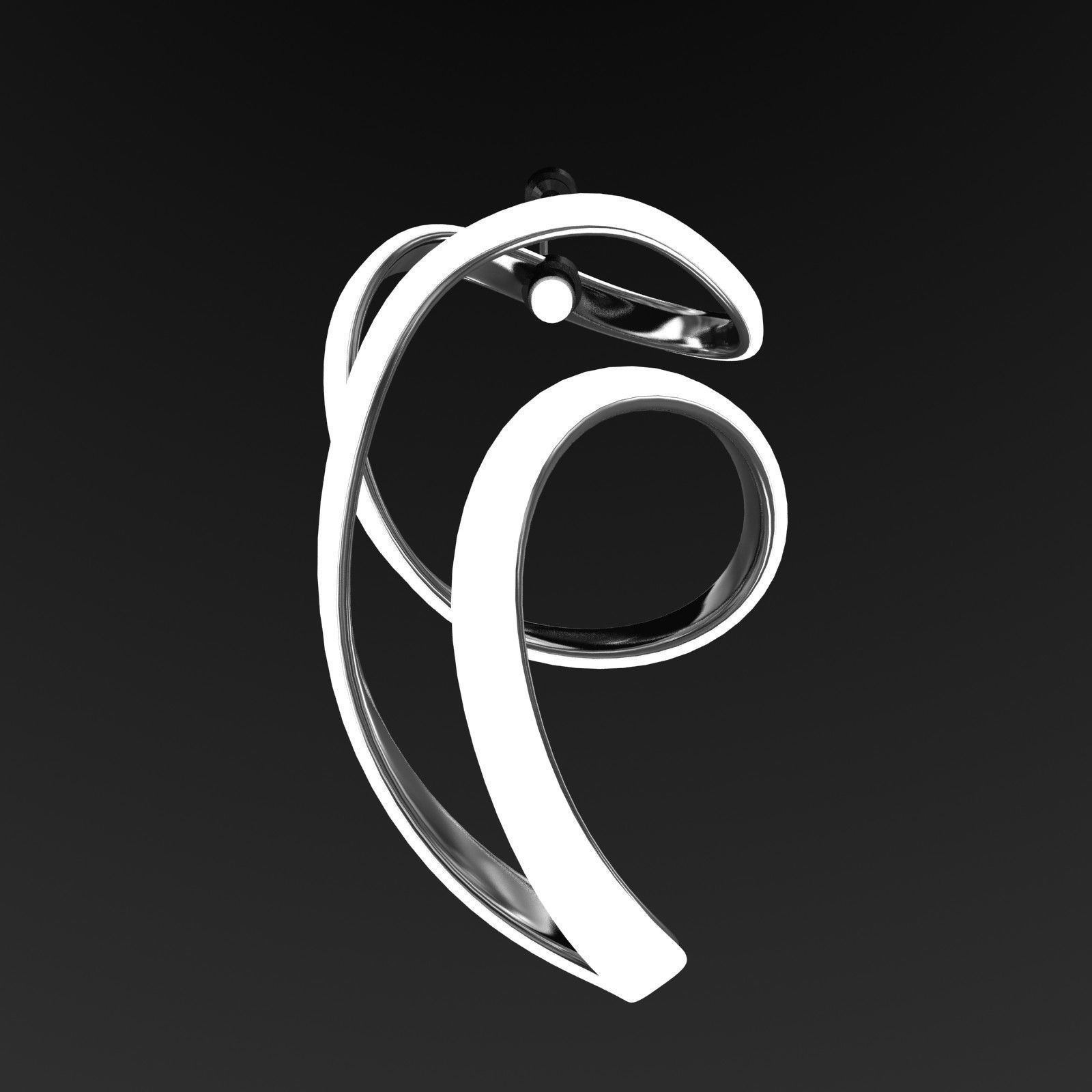 Custom made pendant led twisted lamp 3D model_2