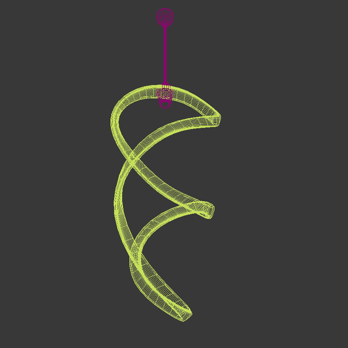 Custom made pendant led twisted lamp 3D model_8