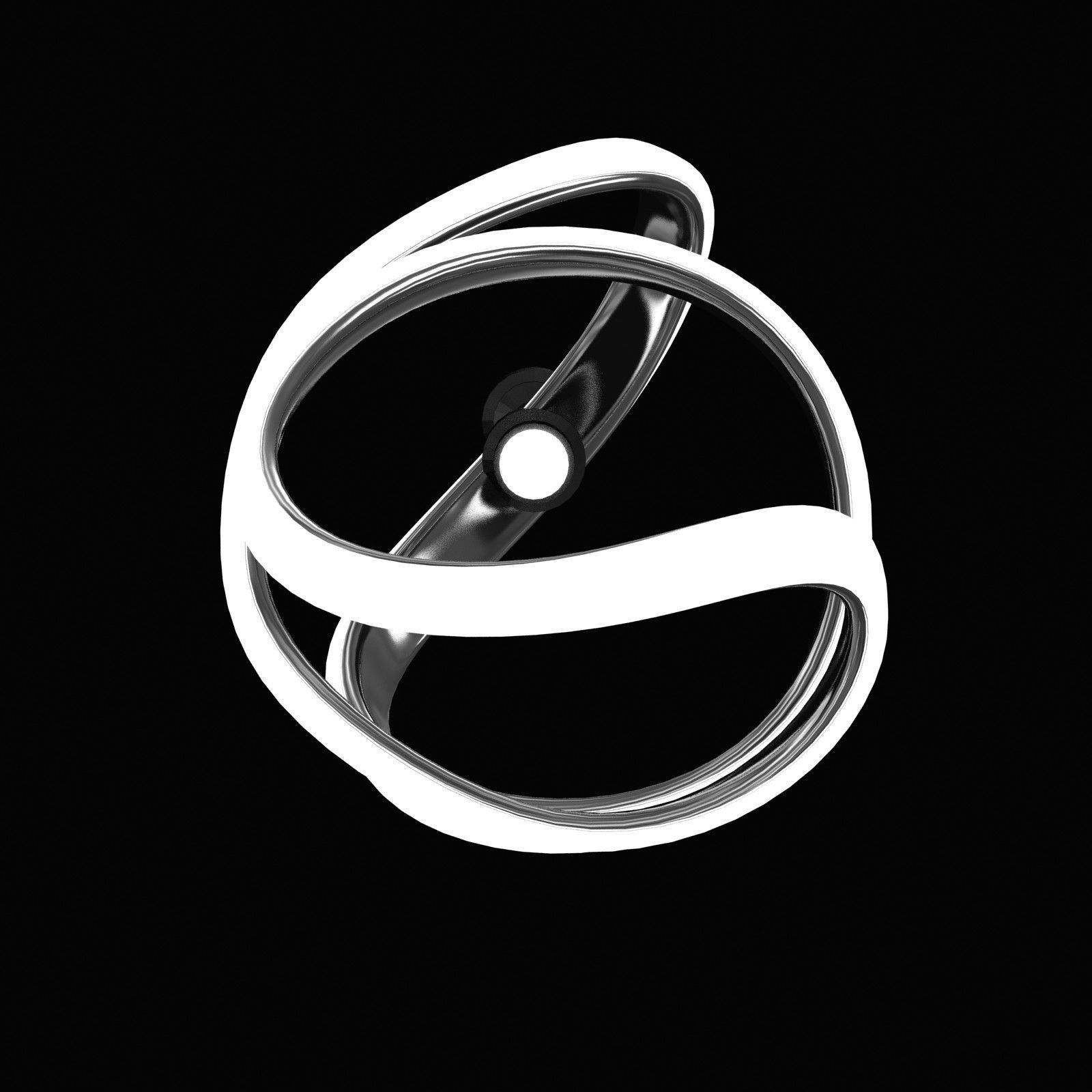 Custom made pendant led twisted lamp 3D model_4