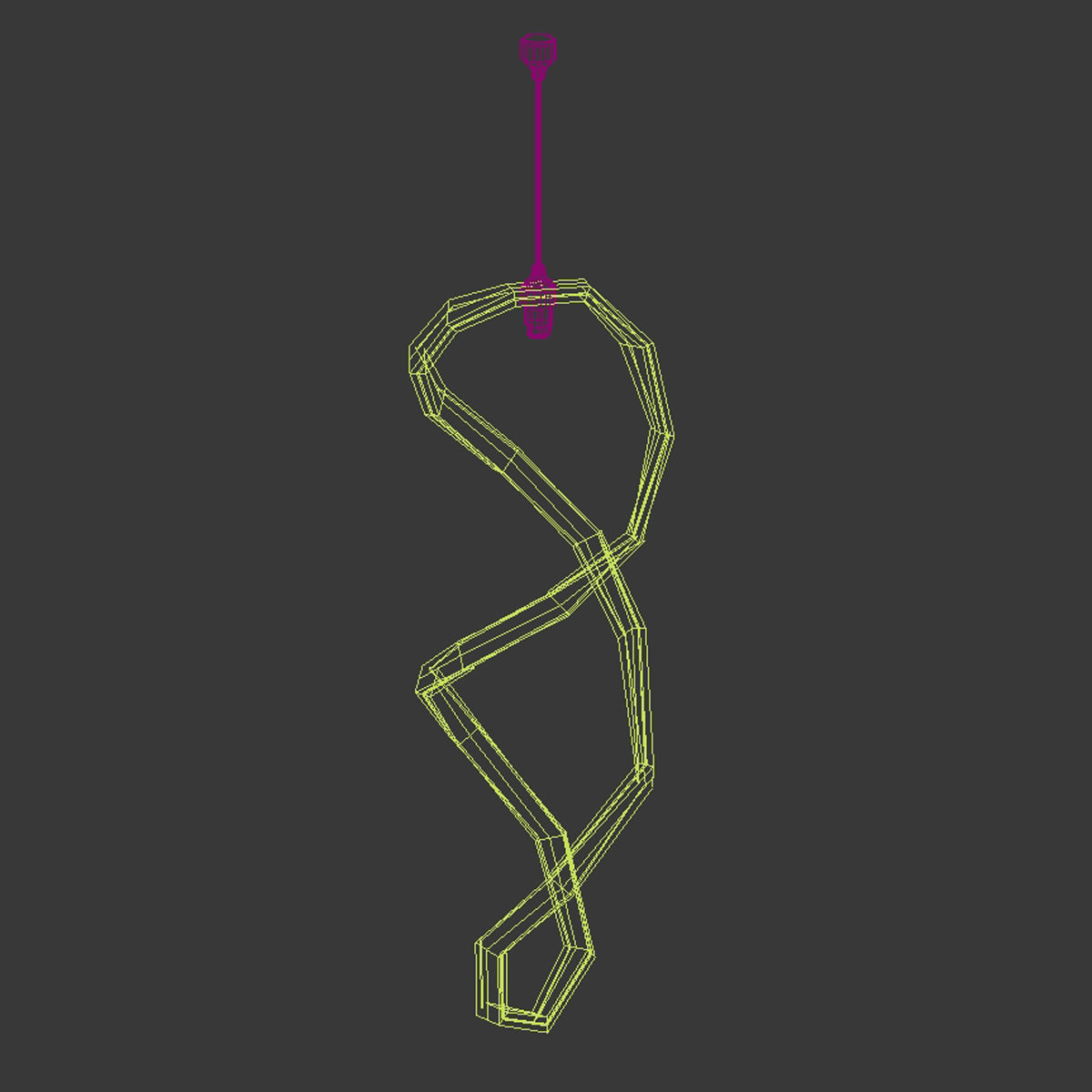 Custom made pendant led twisted lamp 3D model_6