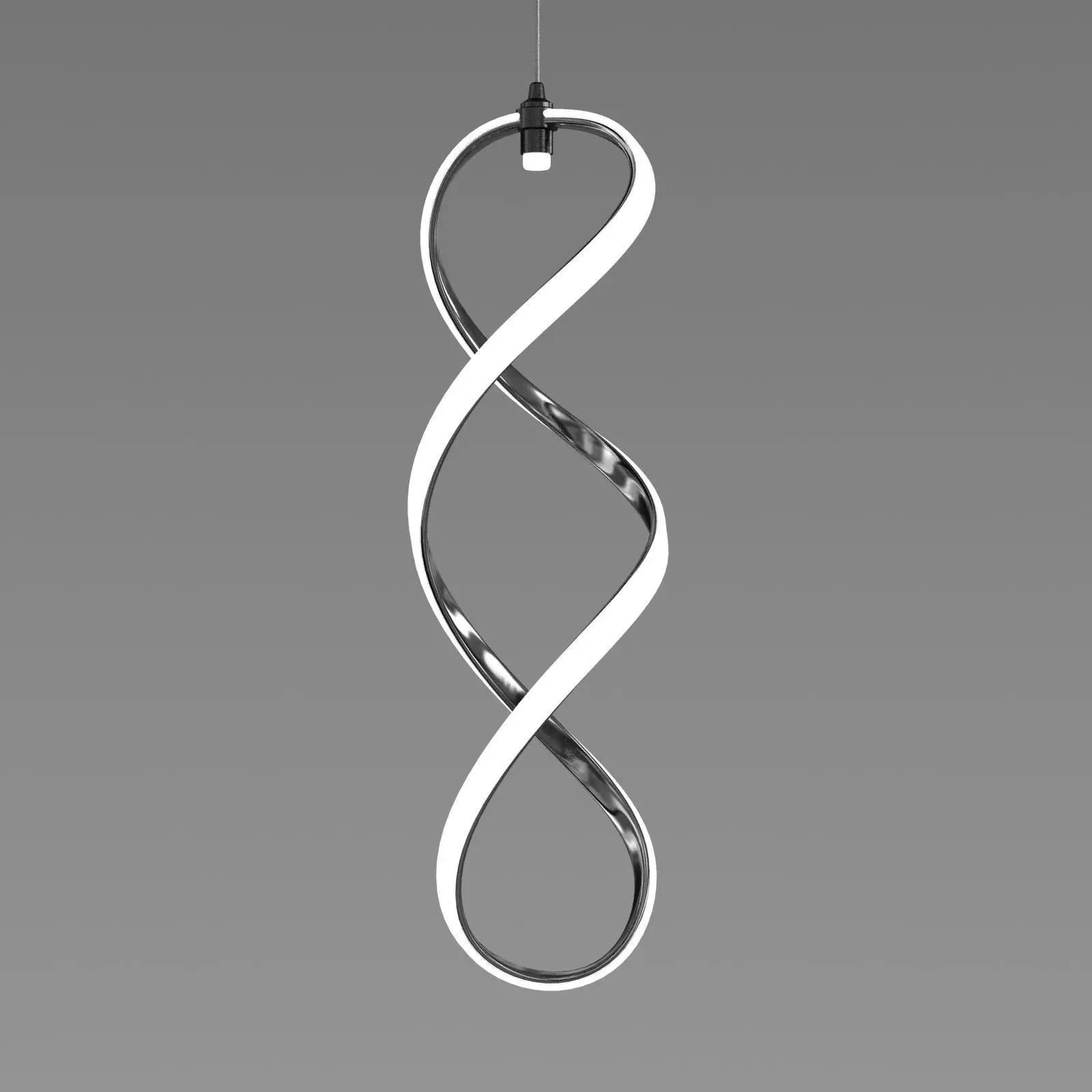 Custom made pendant led twisted lamp 3D model_0