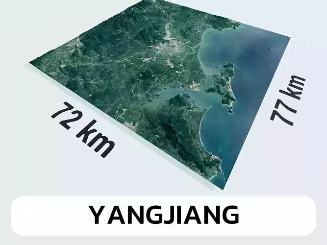 Yangjiang China City Landscape 3D Model