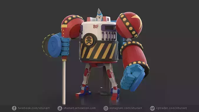 General Franky One Piece STL 3D print model