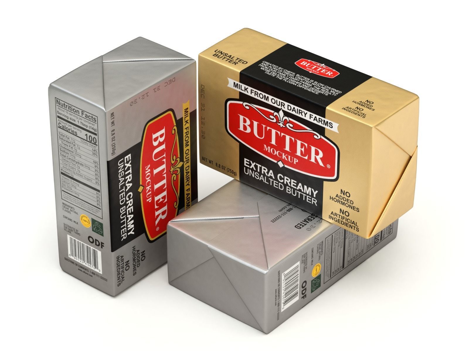 Butter pack 3D model_3