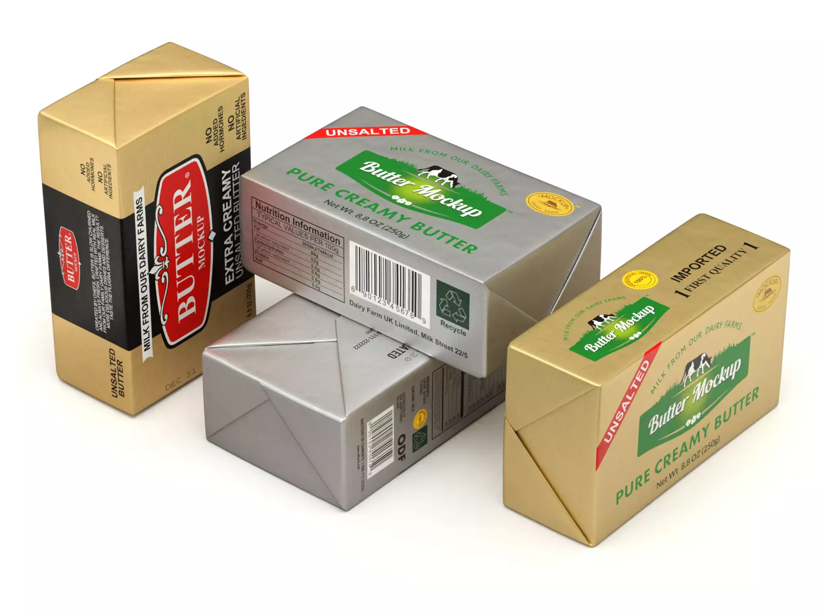 Butter pack 3D model_0