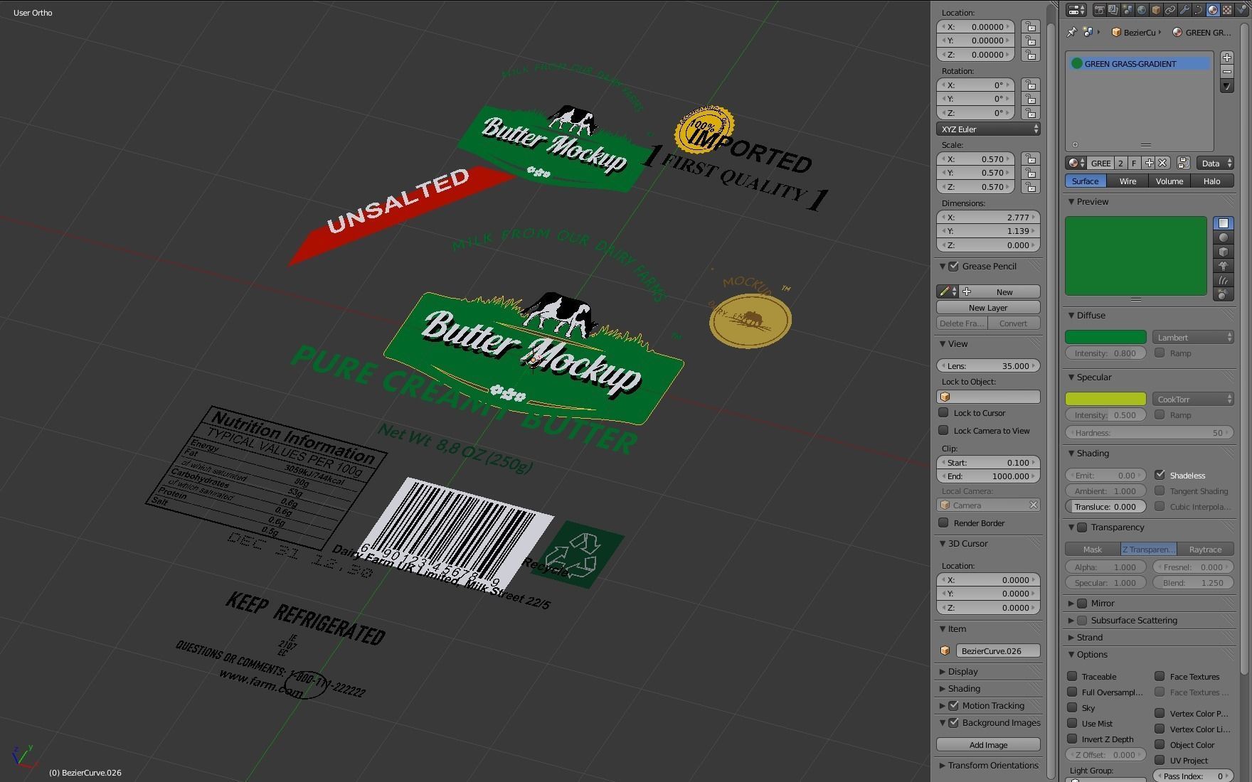 Butter pack 3D model_12