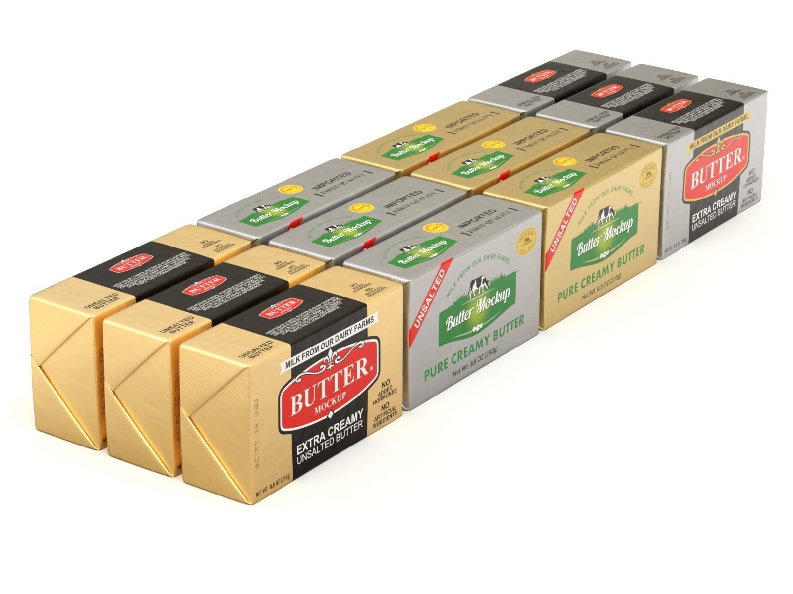 Butter pack 3D model_6