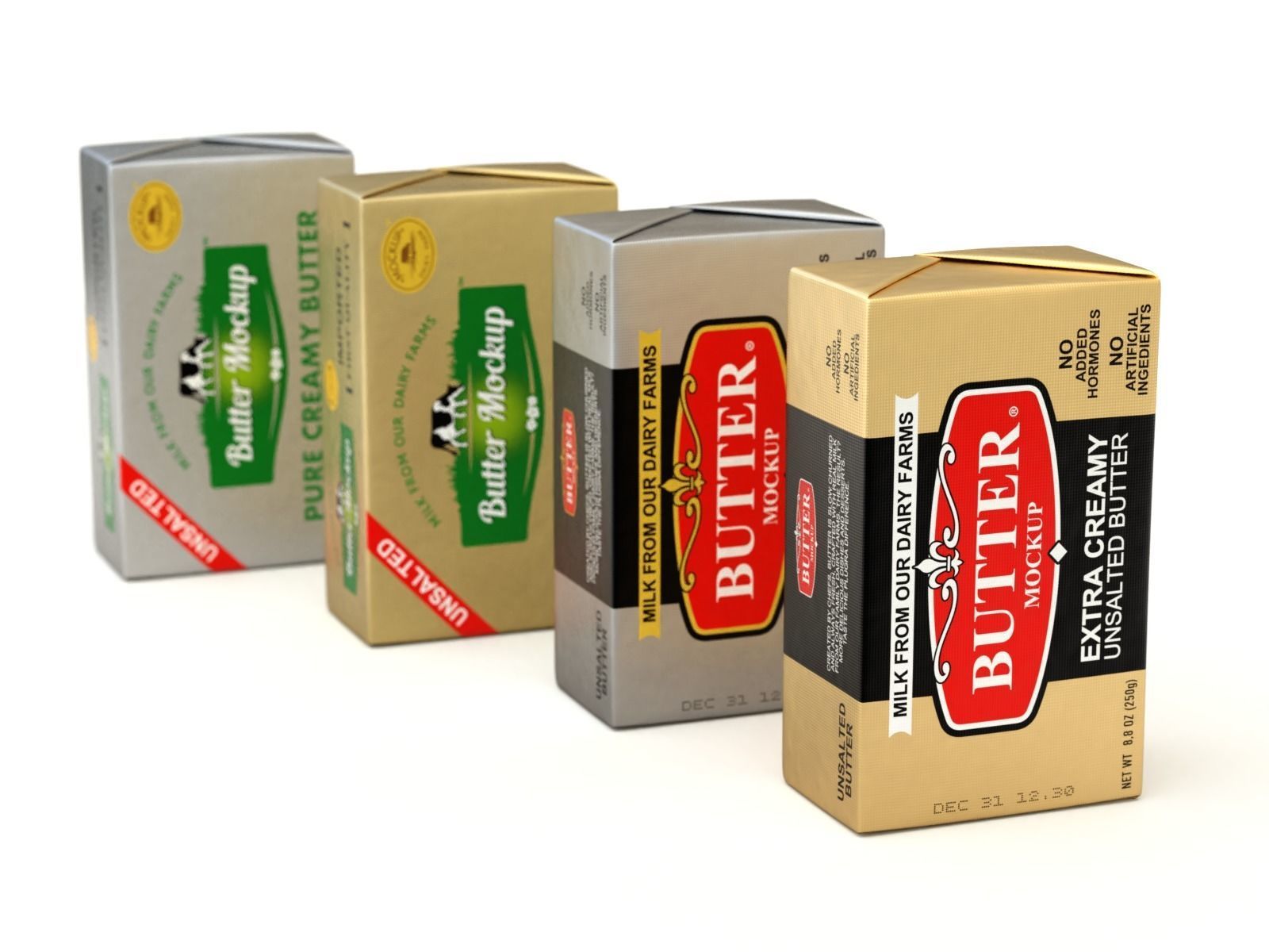 Butter pack 3D model_7