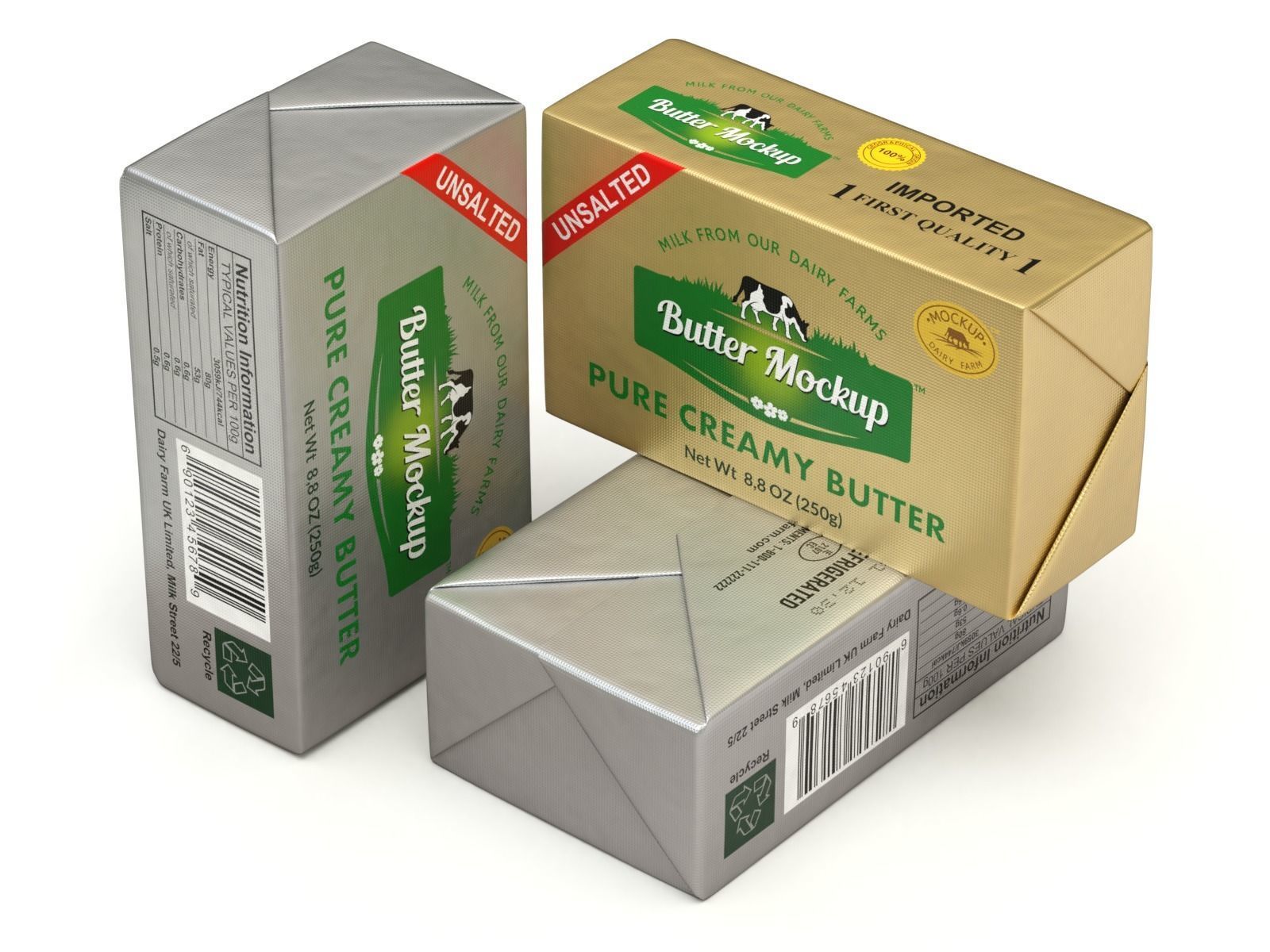 Butter pack 3D model_4