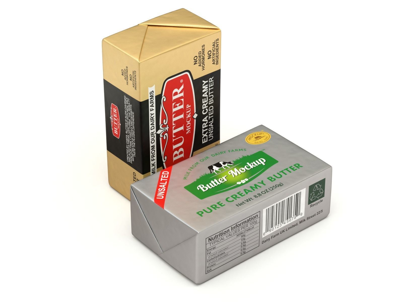 Butter pack 3D model_2