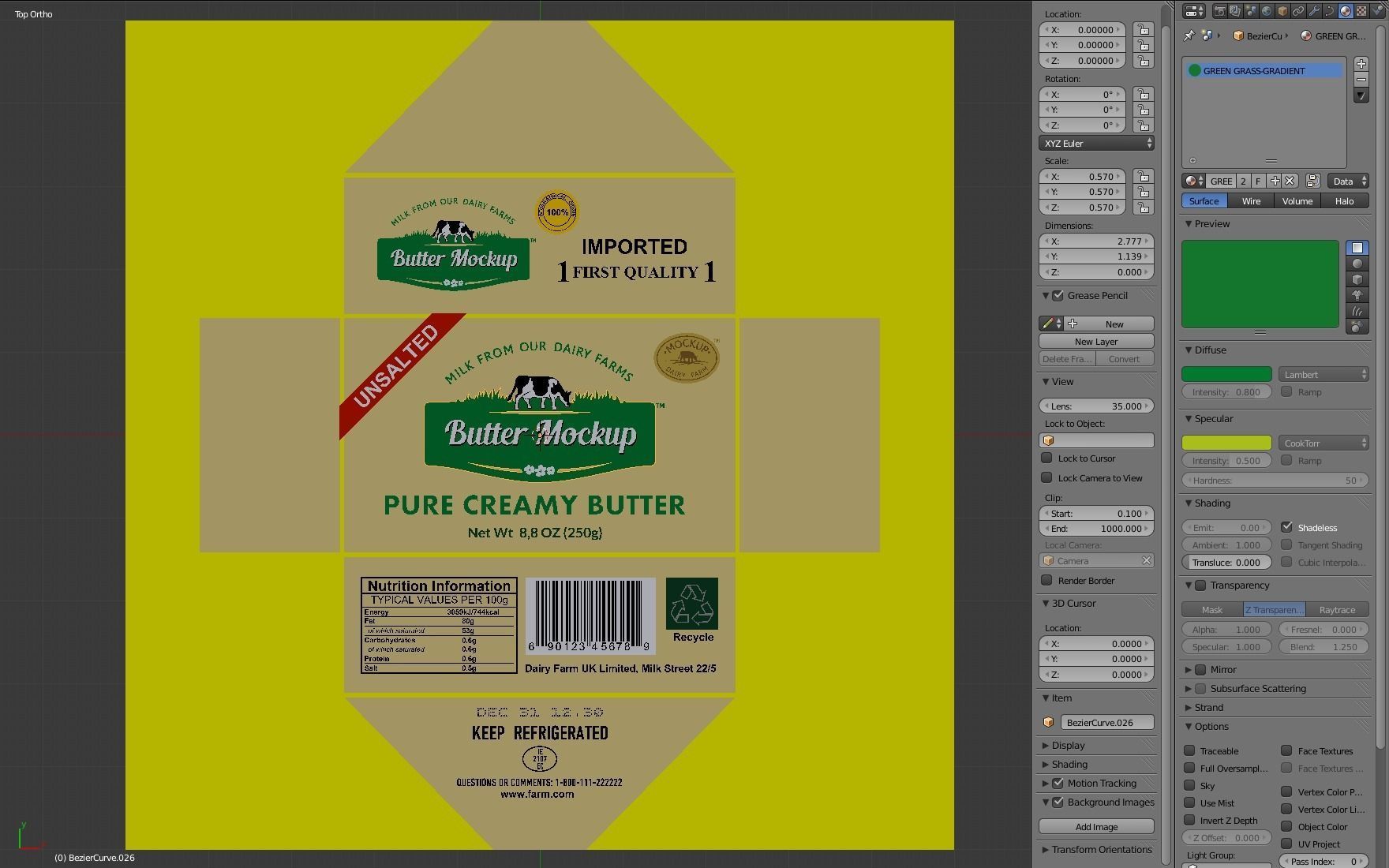 Butter pack 3D model_13