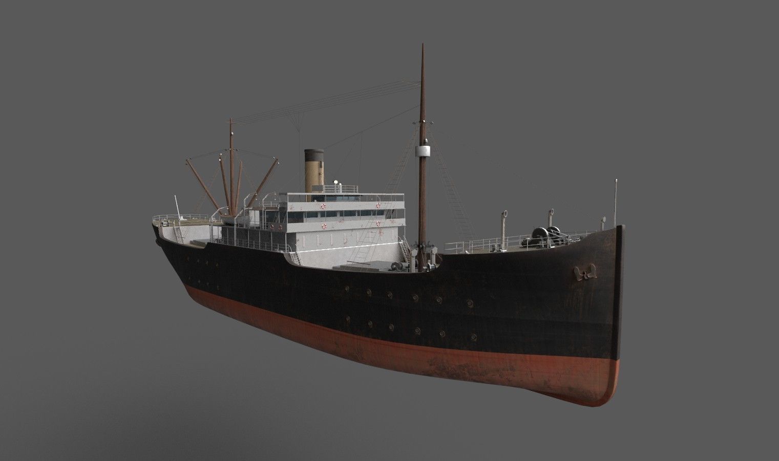 RMS Empress of India 1890 Low-poly 3D model_3