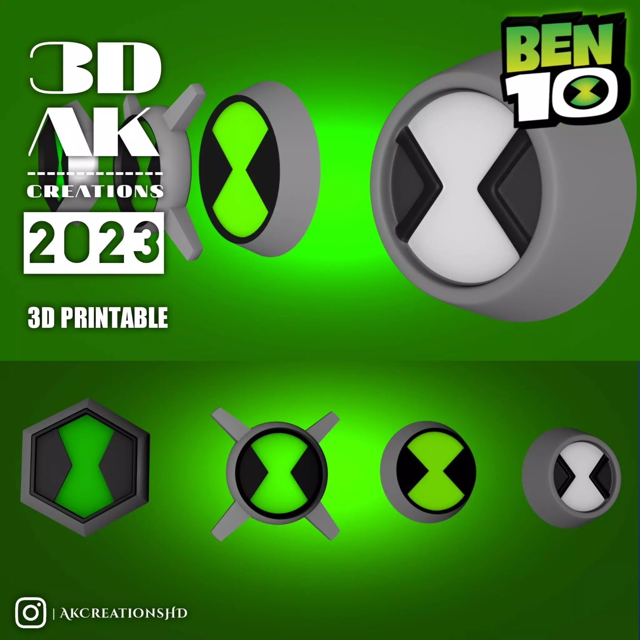 Ben 10 Omnitrix Badges - 3d Printable STL 3D print model_0