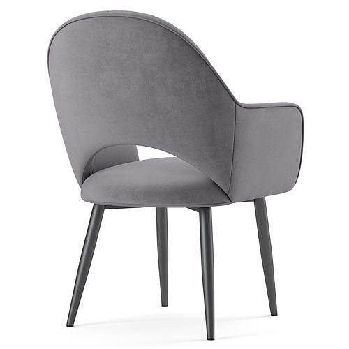 Bailey Velvet Dining Armchair 3D model 3