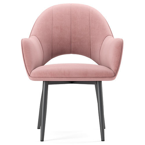 Bailey Velvet Dining Armchair 3D model 6