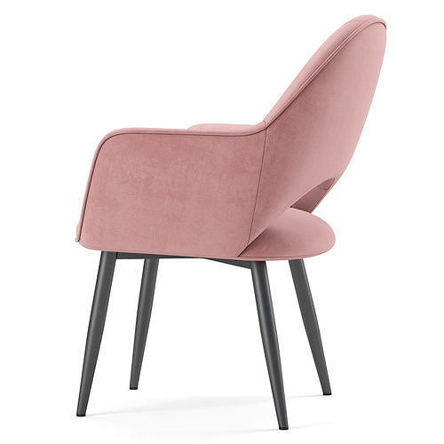 Bailey Velvet Dining Armchair 3D model 4