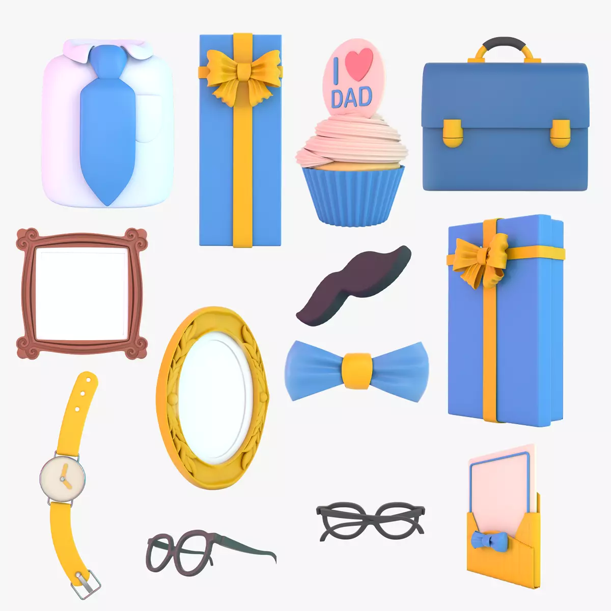 Father Day Set 3D model_0