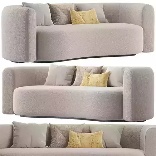 Hugger Curved Boucle Sofa by Leanne Ford