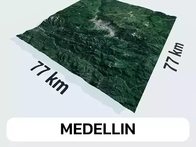 Medellin Colombia City Landscape 3D Model