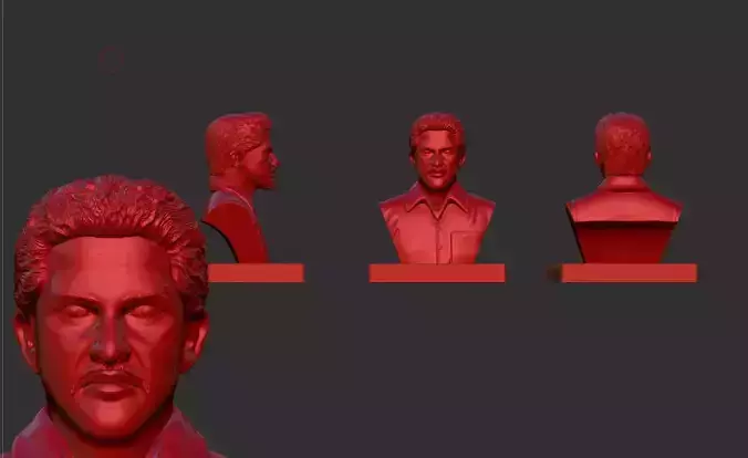 Male bust solid model  3D print model