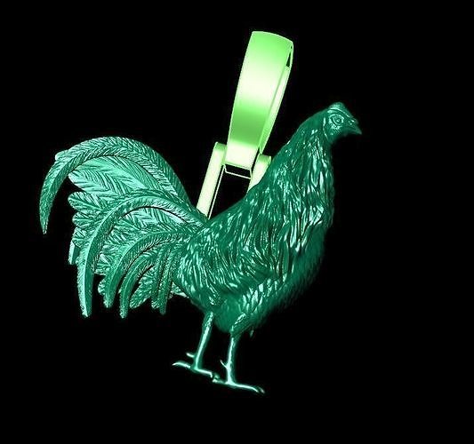 chicken pendant 3D print model