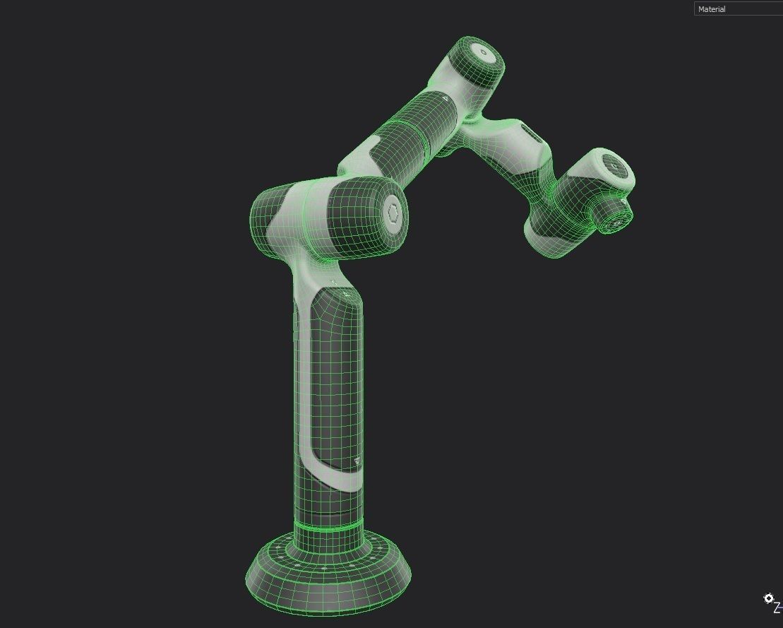 Robotic Arm M02 Low-poly 3D model_2