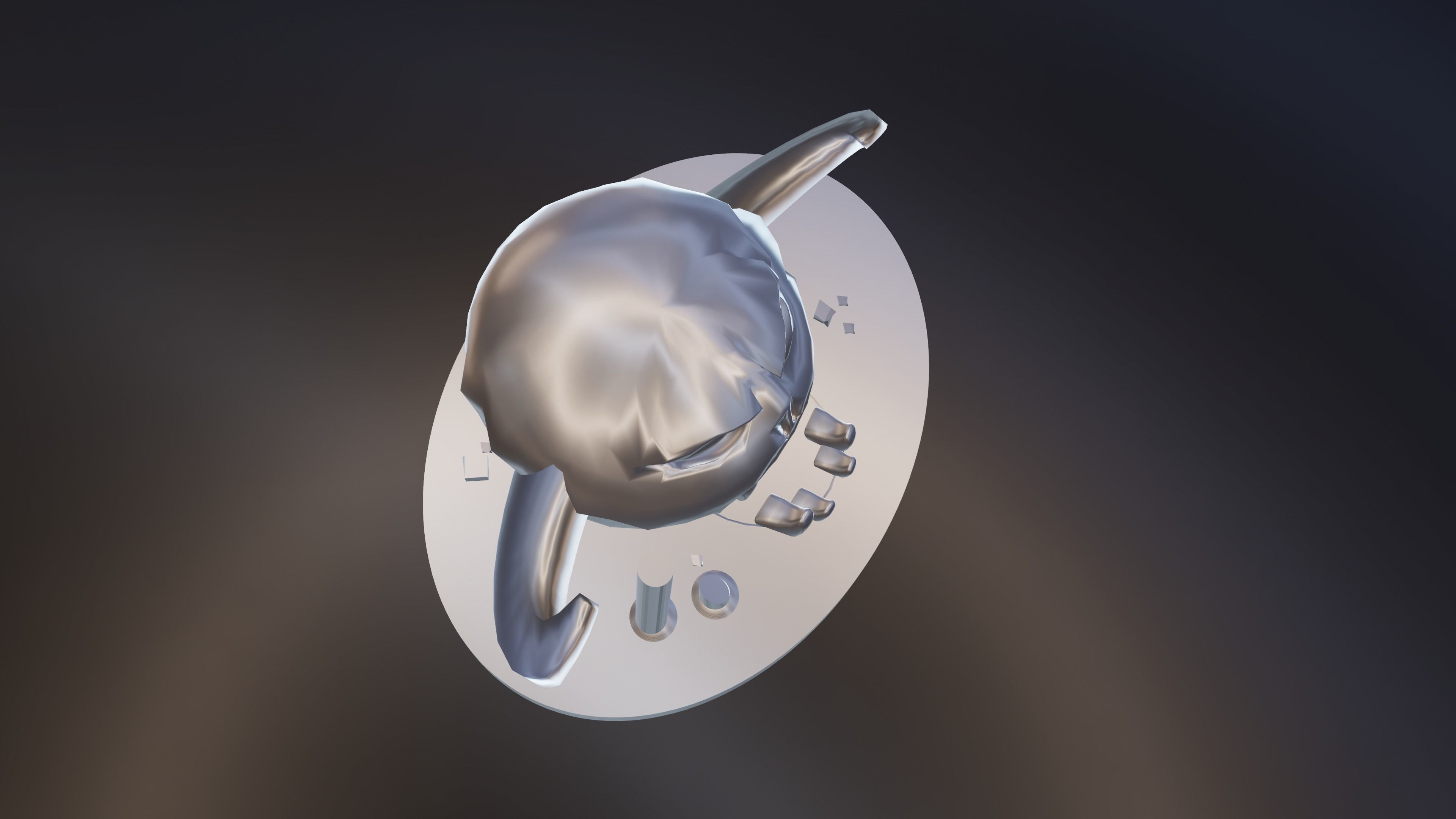 Board game pawn Low-poly 3D model_8