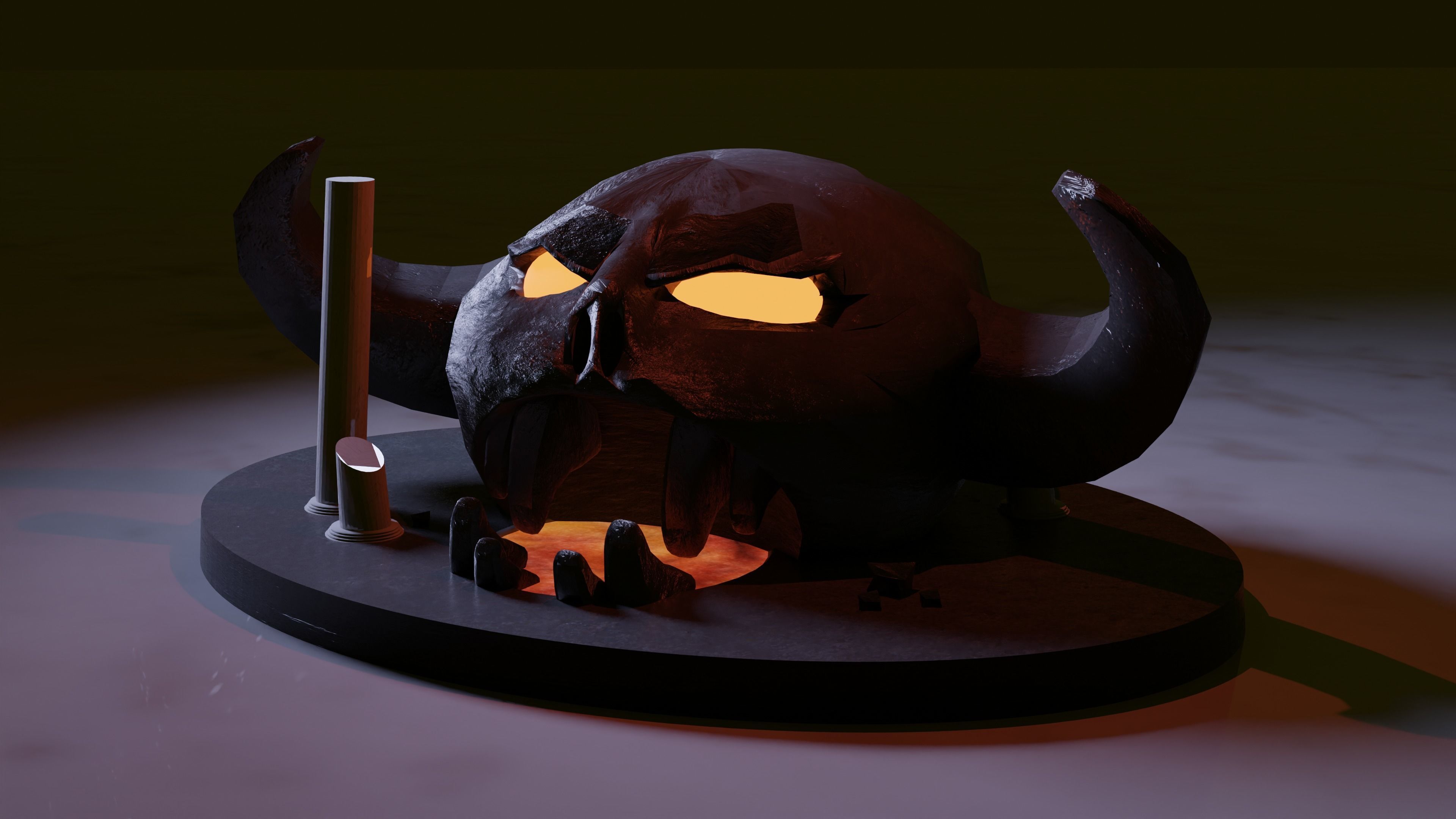 Board game pawn Low-poly 3D model_1