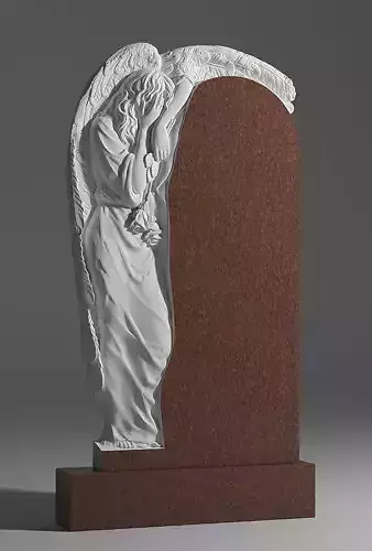 Angel gravestone with