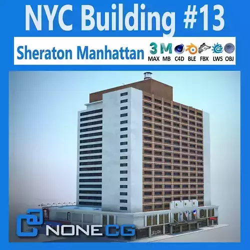 NYC Building Sheraton Manhattan Low-poly 3D model
