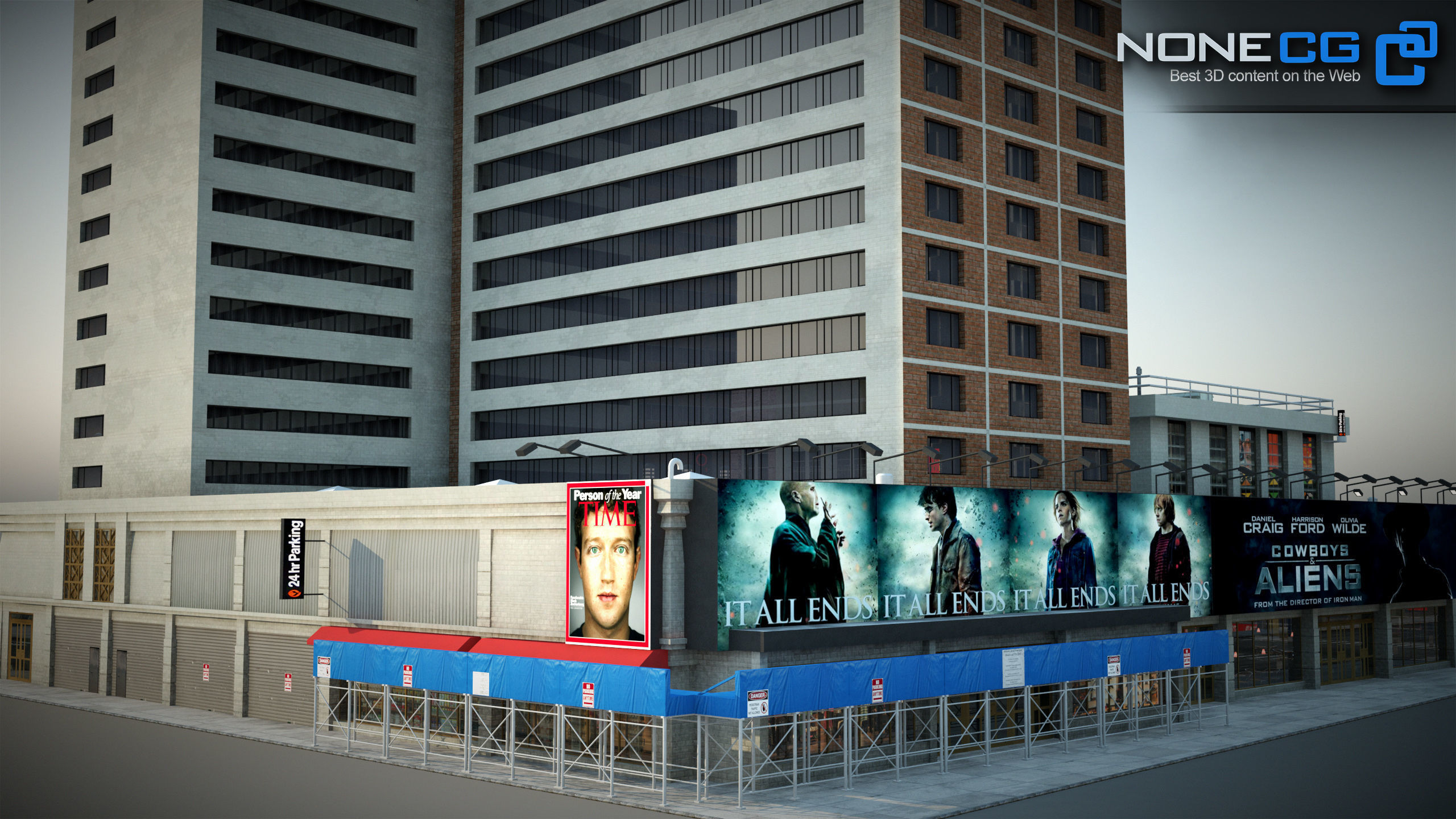 NYC Building Sheraton Manhattan Low-poly 3D model_6