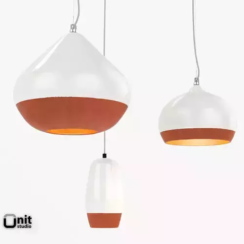 Terracotta Pendant Lights set Hand Eye Studio