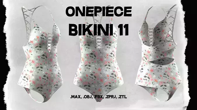 One Piece Bikini 11 Low-poly 3D model