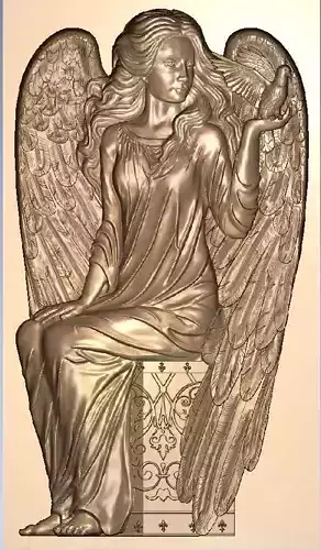 monument angel with wings on box