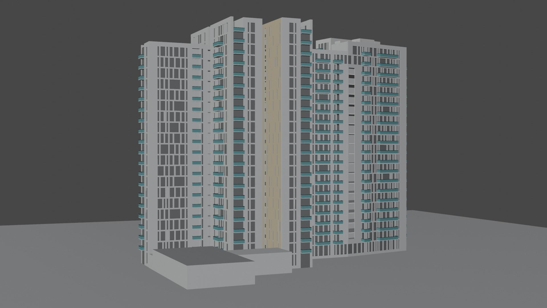 Skyscrapper Game ready building Free low-poly 3D model_3