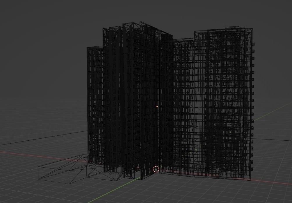 Skyscrapper Game ready building Free low-poly 3D model_4