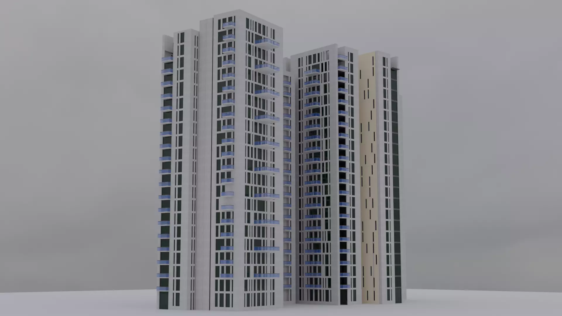 Skyscrapper Game ready building Free low-poly 3D model_0