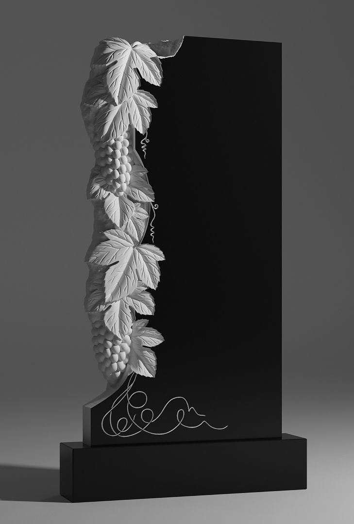monument plaque with leaves 3D model_4